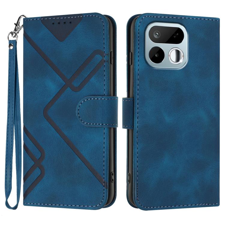 Line Pattern Skin Feel Leather Phone Case — For Realme 15T 5G