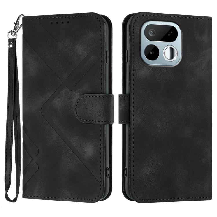 Line Pattern Skin Feel Leather Phone Case — For Realme C71 India