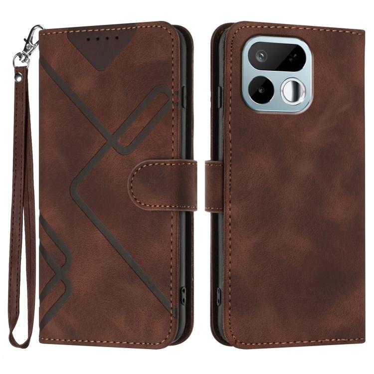 Line Pattern Skin Feel Leather Phone Case — For Realme 15 5G / Realme 15 Pro 5G