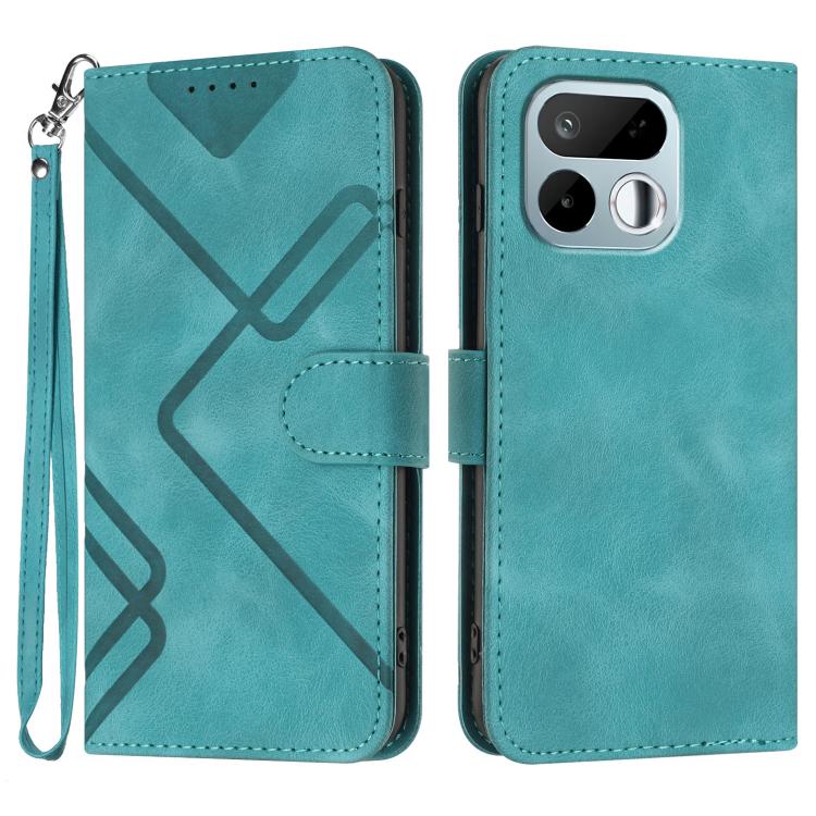Line Pattern Skin Feel Leather Phone Case — For Realme 14 / P3 5G Global