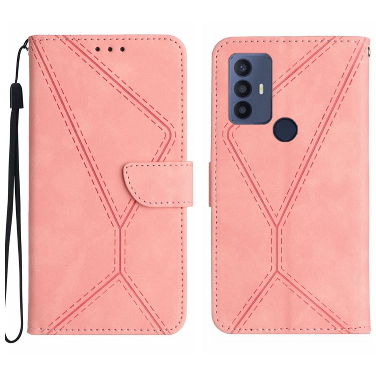 Stitching Embossed Leather Phone Case — Blue