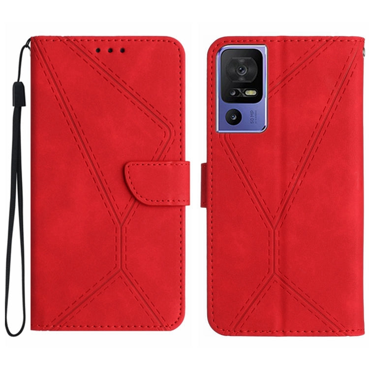 Stitching Embossed Leather Phone Case — Black