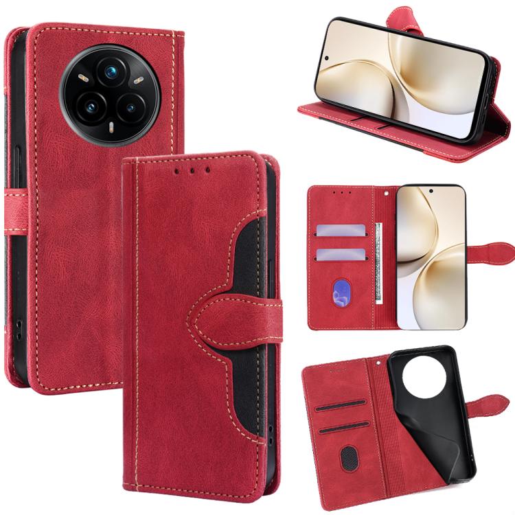 Skin Feel Magnetic Buckle Leather Phone Case — For Realme C65 4G