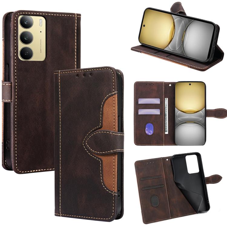 Skin Feel Magnetic Buckle Leather Phone Case — Black