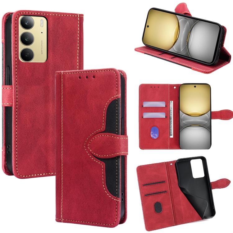 Skin Feel Magnetic Buckle Leather Phone Case — Blue