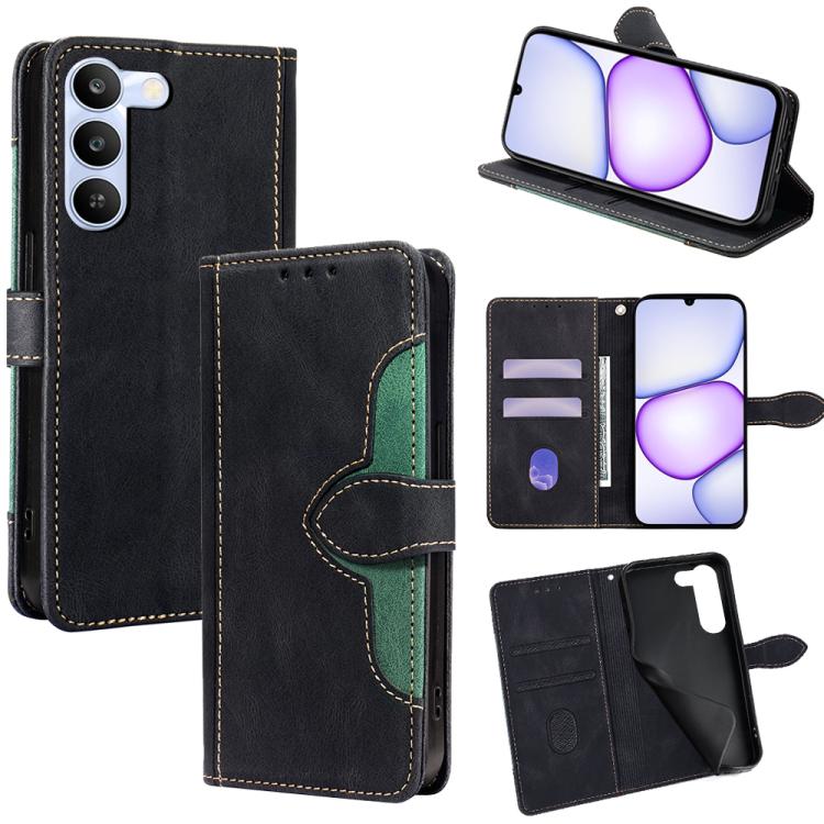 Skin Feel Magnetic Buckle Leather Phone Case — For Realme 14 5G Global