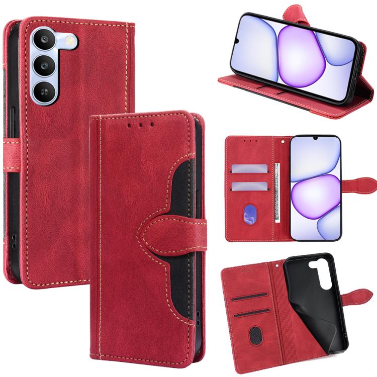 Skin Feel Magnetic Buckle Leather Phone Case — Black