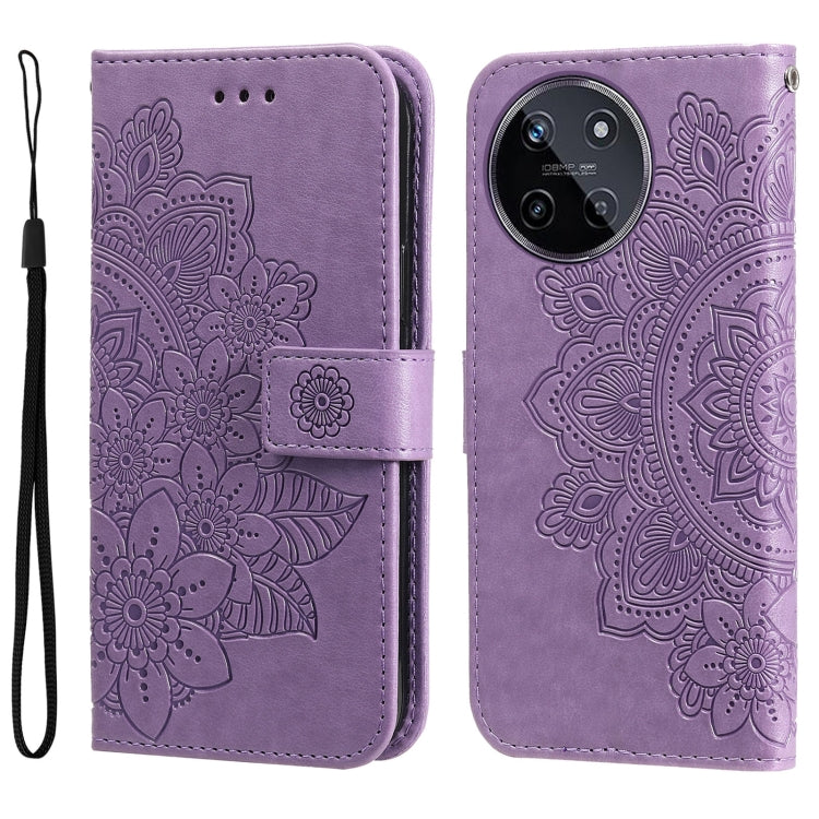 Seven-petal Flowers Embossing Leather Phone Case — view 62