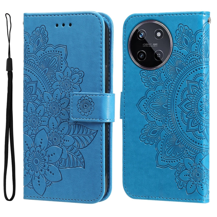 Seven-petal Flowers Embossing Leather Phone Case — view 63