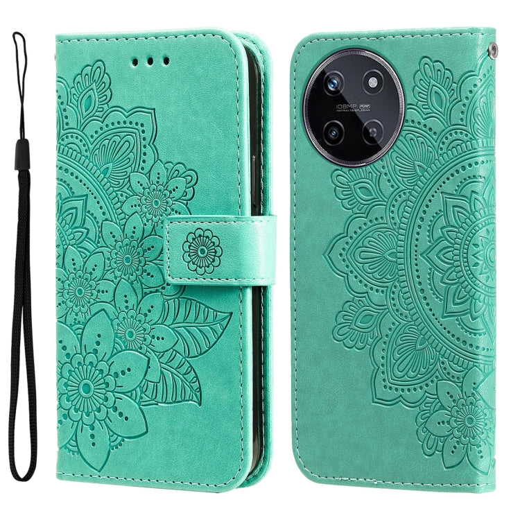 Seven-petal Flowers Embossing Leather Phone Case — view 64