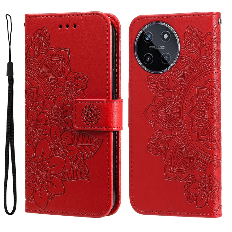 Seven-petal Flowers Embossing Leather Phone Case — view 65