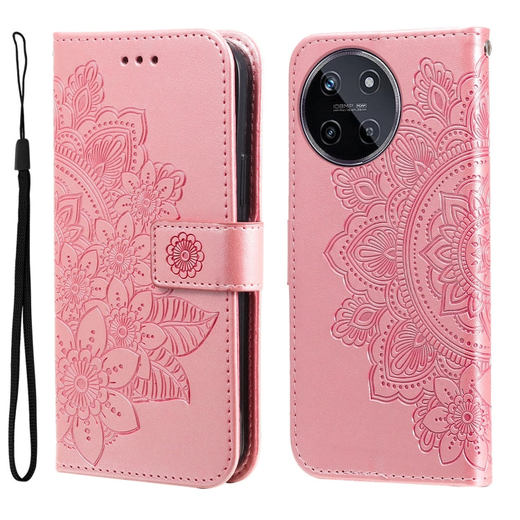 Seven-petal Flowers Embossing Leather Phone Case — view 66