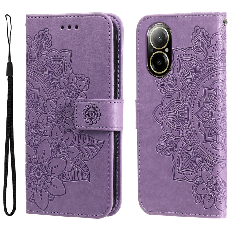 Seven-petal Flowers Embossing Leather Phone Case — view 52