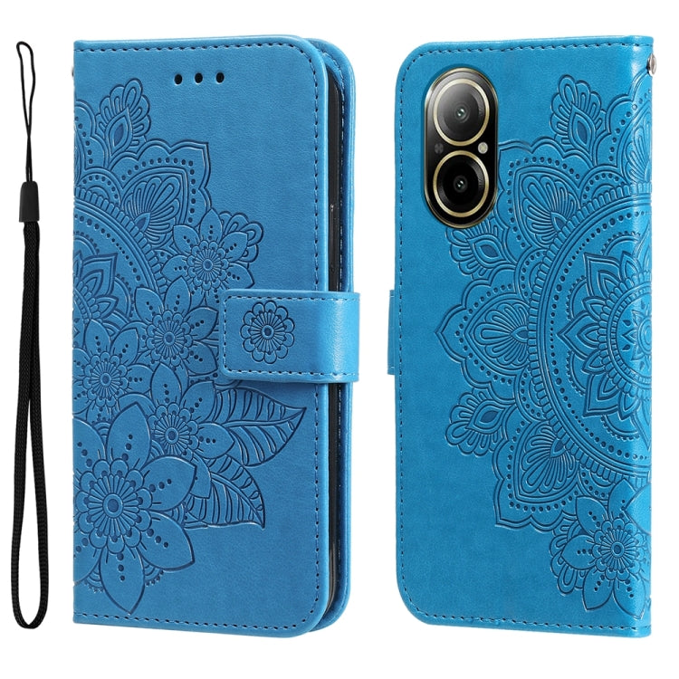 Seven-petal Flowers Embossing Leather Phone Case — view 53