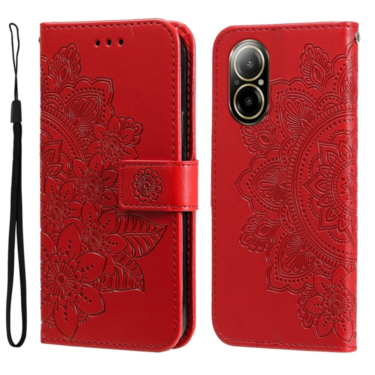 Seven-petal Flowers Embossing Leather Phone Case — view 55