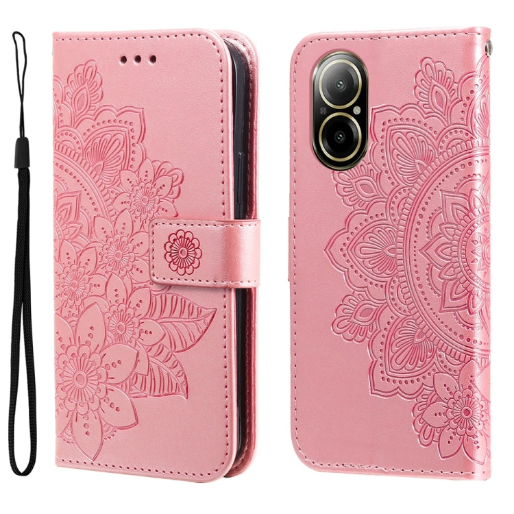 Seven-petal Flowers Embossing Leather Phone Case — view 56