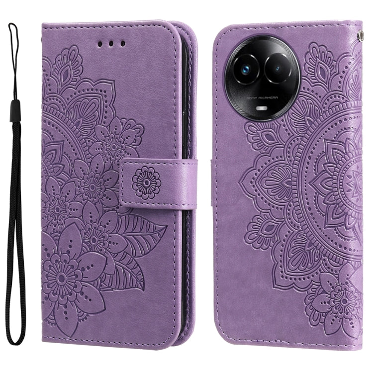 Seven-petal Flowers Embossing Leather Phone Case — view 57