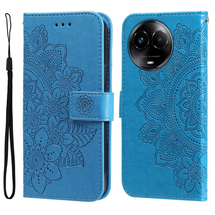 Seven-petal Flowers Embossing Leather Phone Case — view 58