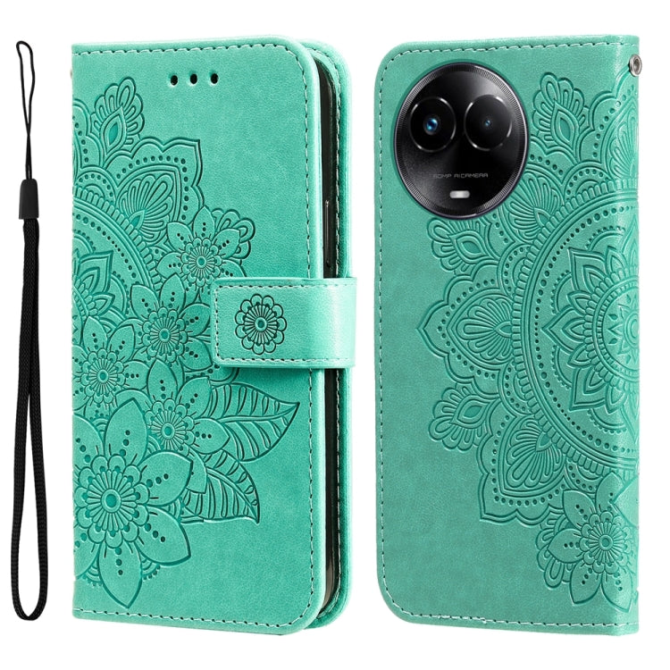 Seven-petal Flowers Embossing Leather Phone Case — view 59