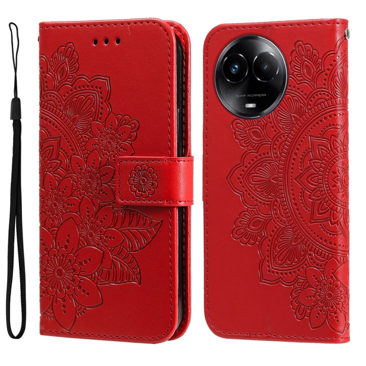 Seven-petal Flowers Embossing Leather Phone Case — view 60
