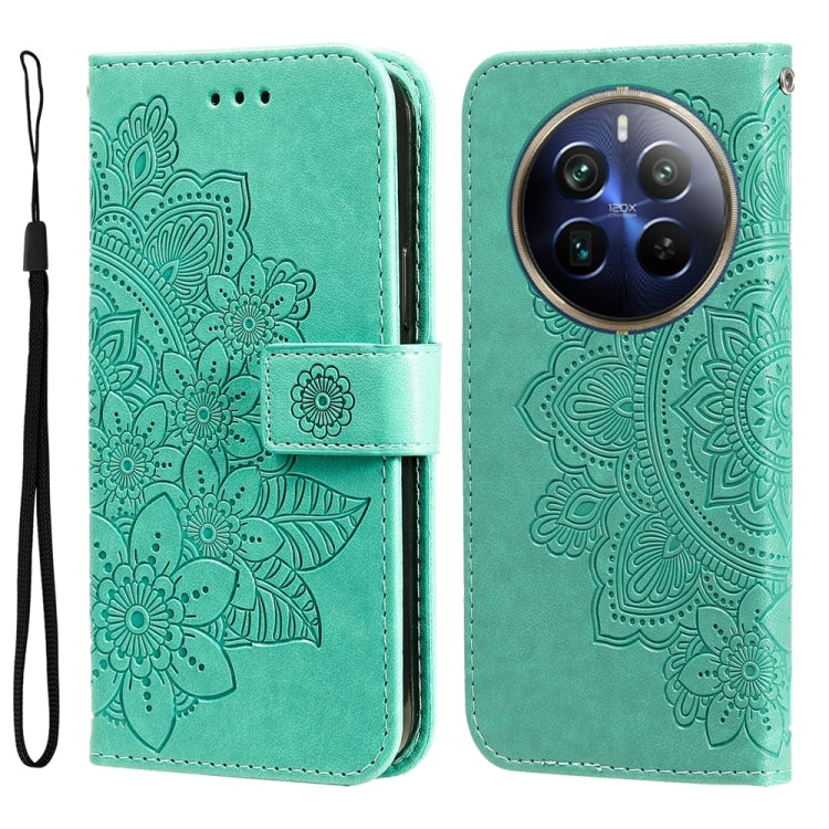 Seven-petal Flowers Embossing Leather Phone Case — view 49
