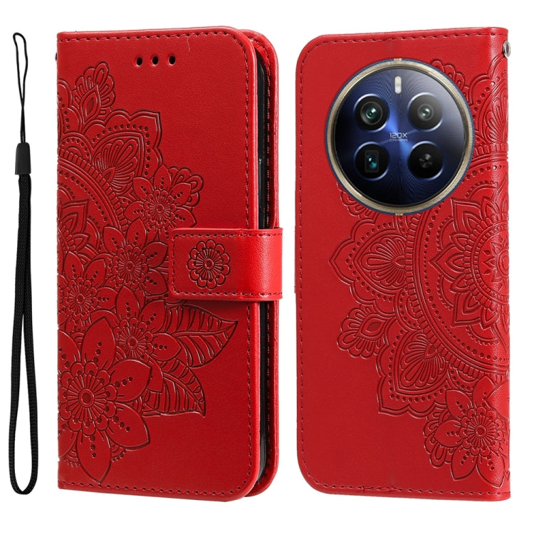 Seven-petal Flowers Embossing Leather Phone Case — view 50
