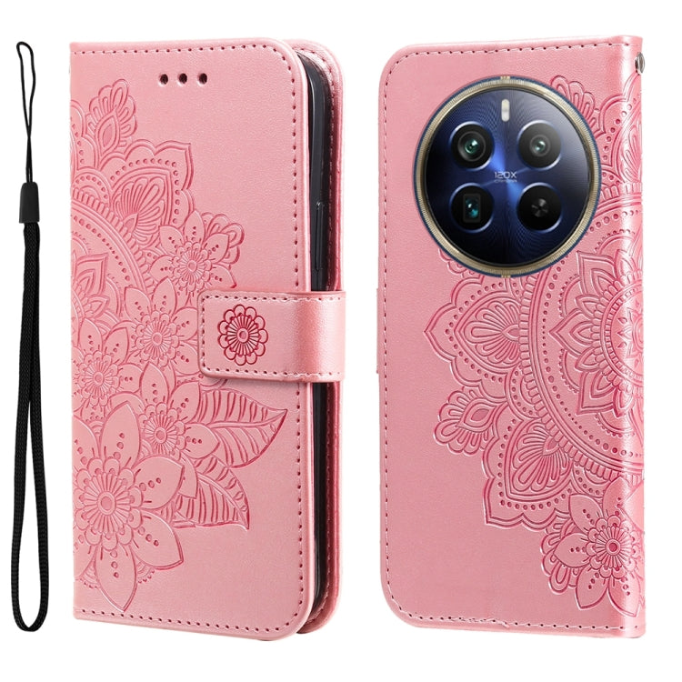 Seven-petal Flowers Embossing Leather Phone Case — view 51