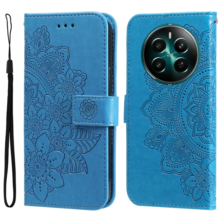Seven-petal Flowers Embossing Leather Phone Case — view 43