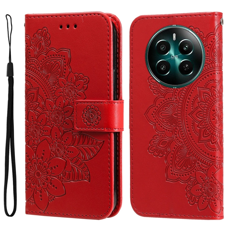 Seven-petal Flowers Embossing Leather Phone Case — view 45