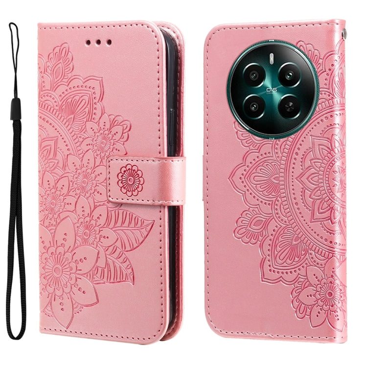 Seven-petal Flowers Embossing Leather Phone Case — view 46