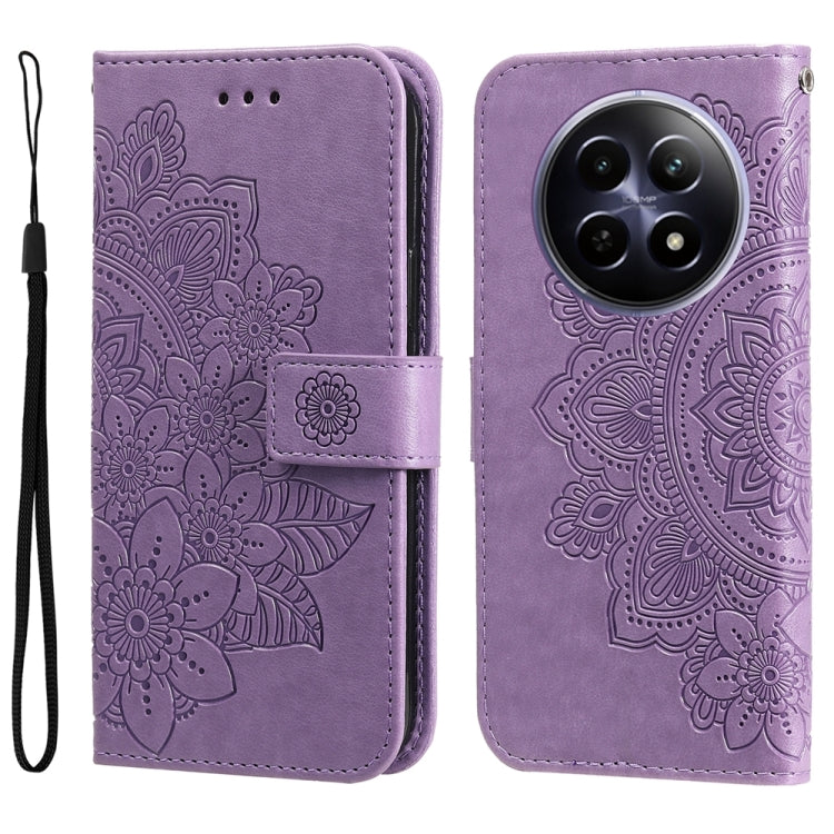 Seven-petal Flowers Embossing Leather Phone Case — view 37