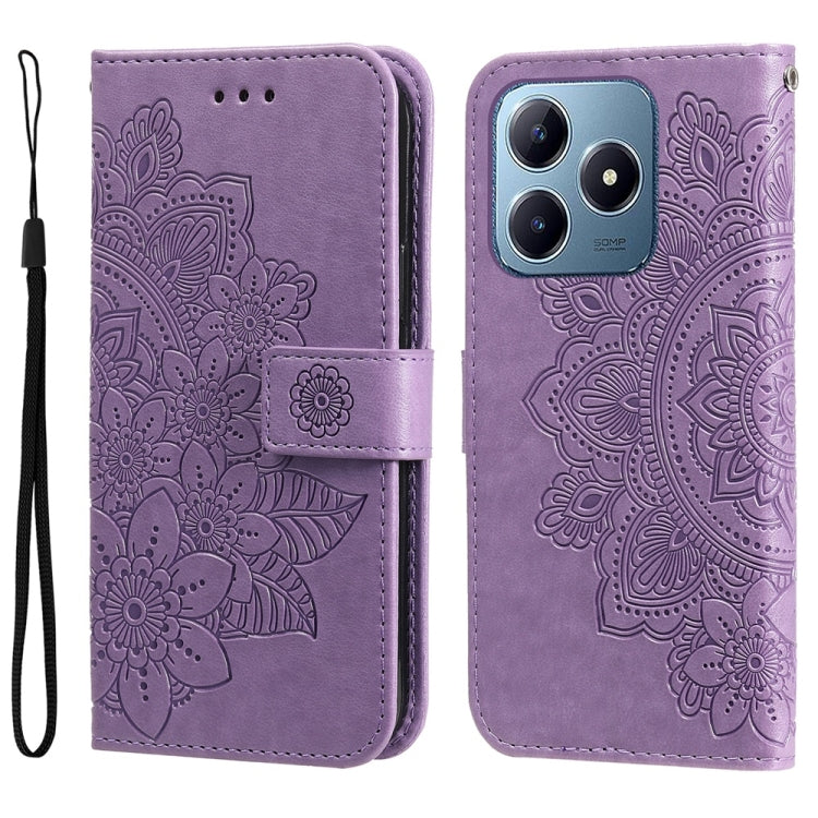 Seven-petal Flowers Embossing Leather Phone Case — view 32