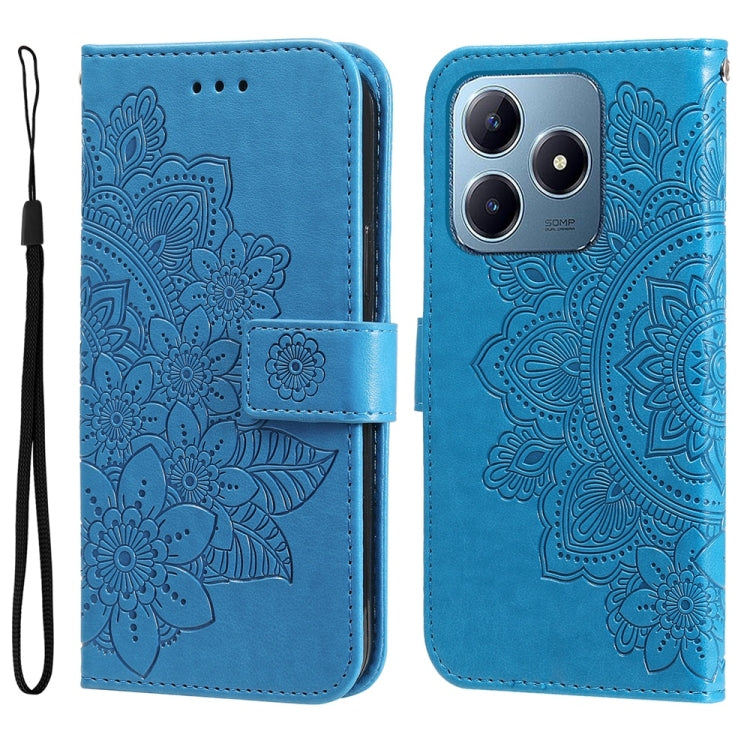 Seven-petal Flowers Embossing Leather Phone Case — view 33