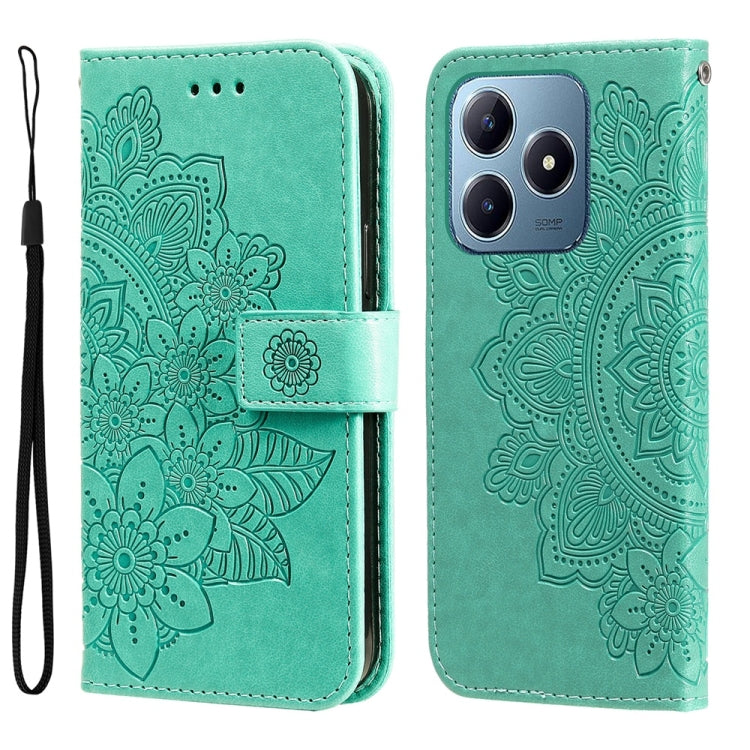 Seven-petal Flowers Embossing Leather Phone Case — view 34