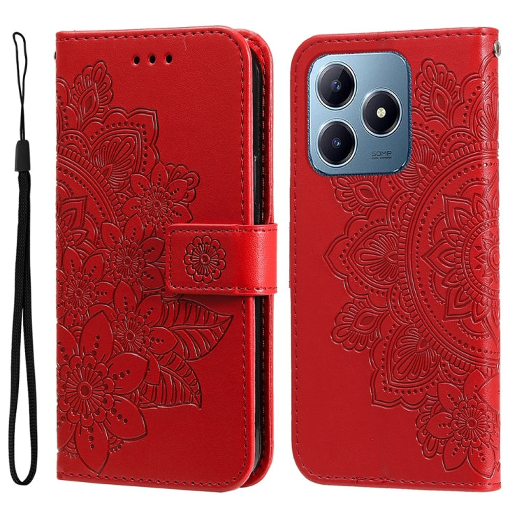 Seven-petal Flowers Embossing Leather Phone Case — view 35