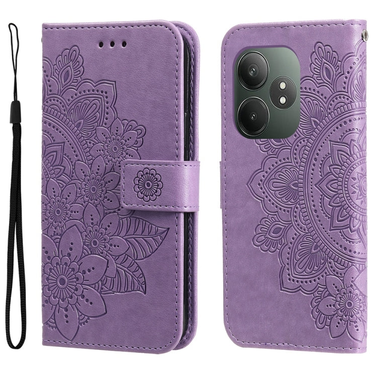 Seven-petal Flowers Embossing Leather Phone Case — view 27