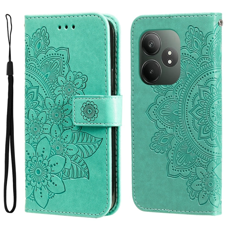 Seven-petal Flowers Embossing Leather Phone Case — view 29