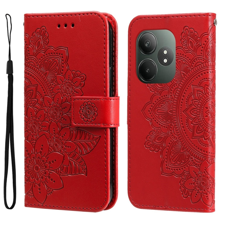 Seven-petal Flowers Embossing Leather Phone Case — view 30