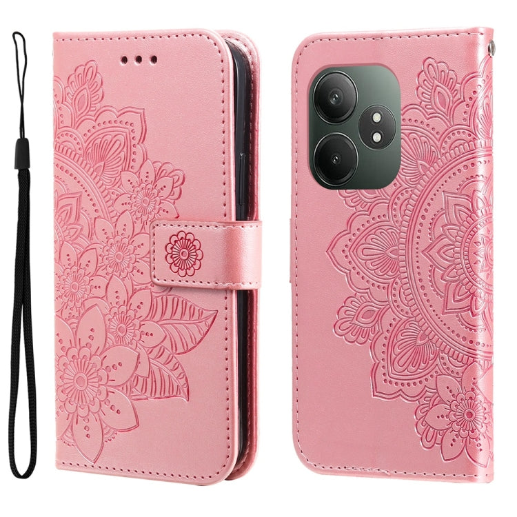 Seven-petal Flowers Embossing Leather Phone Case — view 31