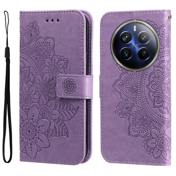 Seven-petal Flowers Embossing Leather Phone Case — view 22