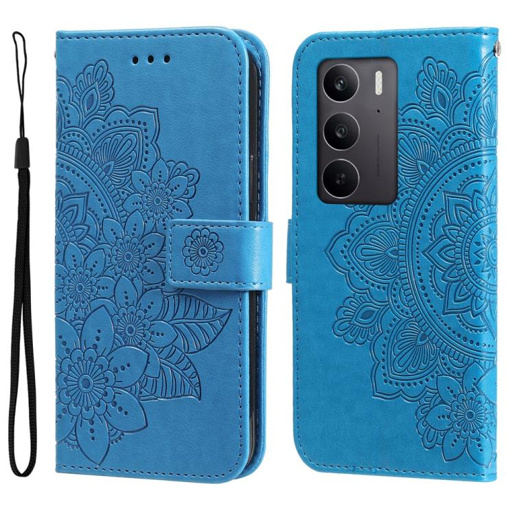 Seven-petal Flowers Embossing Leather Phone Case — view 53