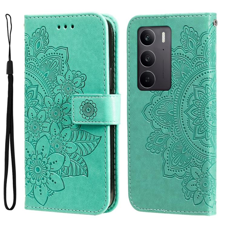 Seven-petal Flowers Embossing Leather Phone Case — view 54