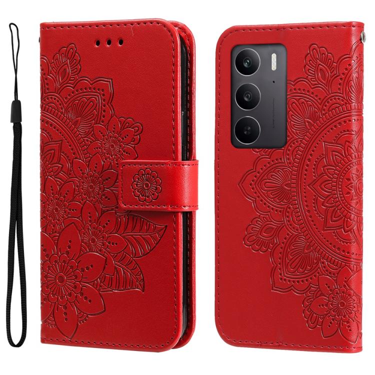 Seven-petal Flowers Embossing Leather Phone Case — view 55