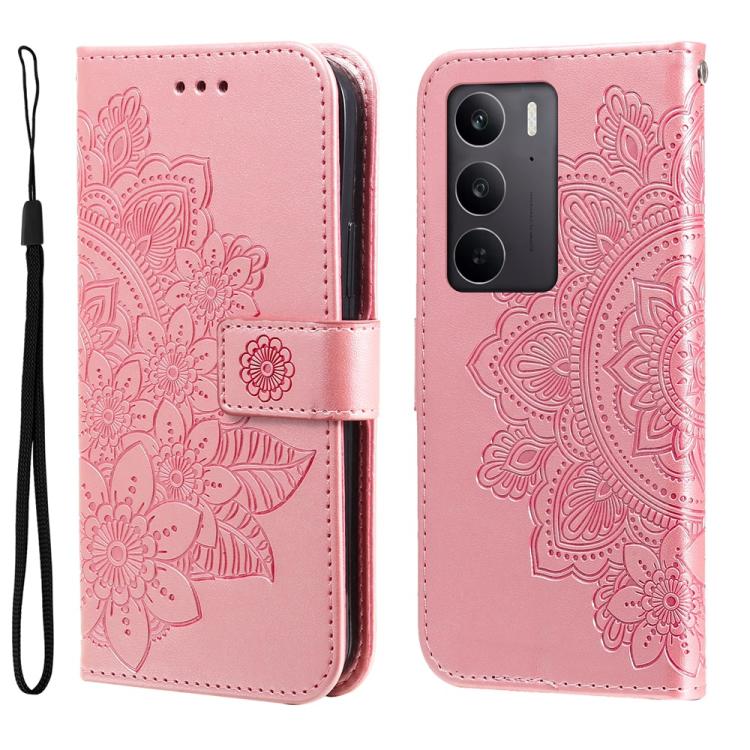 Seven-petal Flowers Embossing Leather Phone Case — view 56