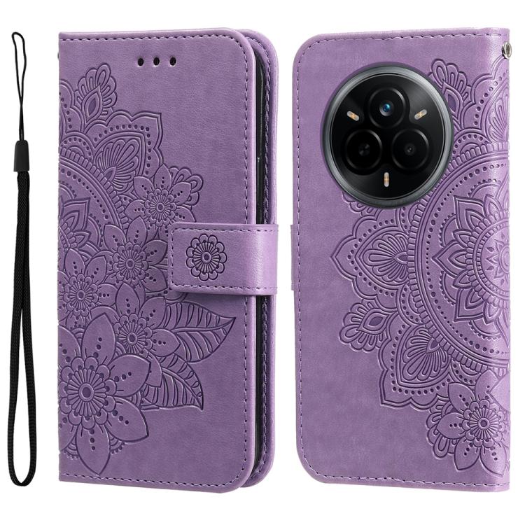 Seven-petal Flowers Embossing Leather Phone Case