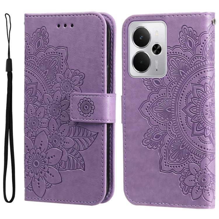 Seven-petal Flowers Embossing Leather Phone Case — view 57
