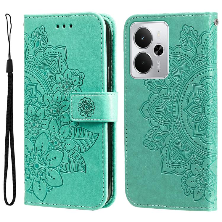 Seven-petal Flowers Embossing Leather Phone Case — view 59