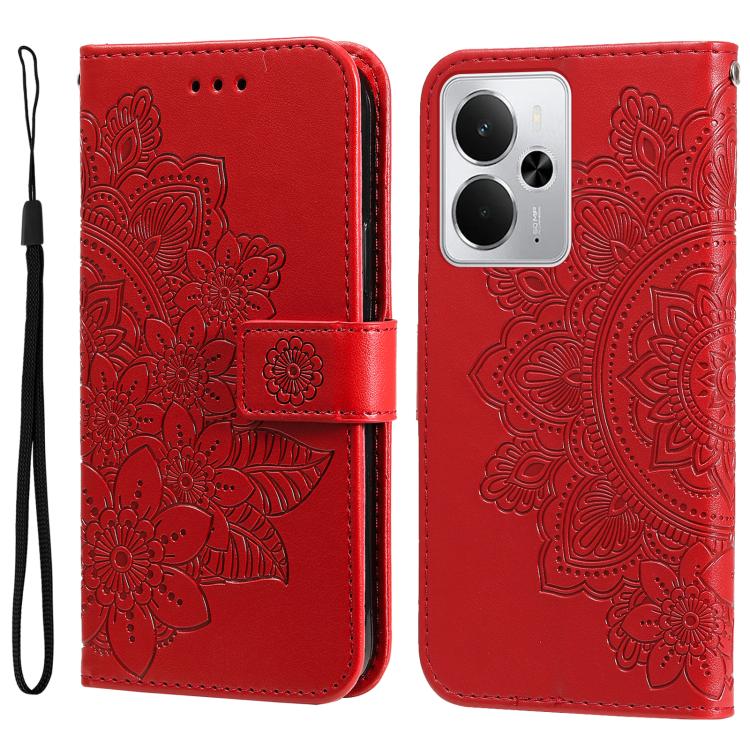 Seven-petal Flowers Embossing Leather Phone Case — view 60