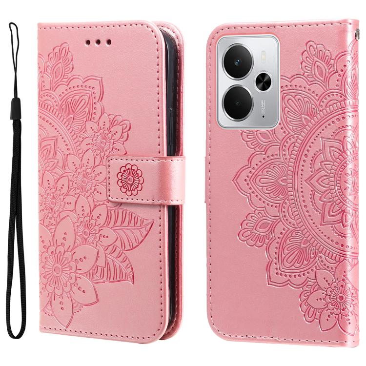 Seven-petal Flowers Embossing Leather Phone Case — view 61