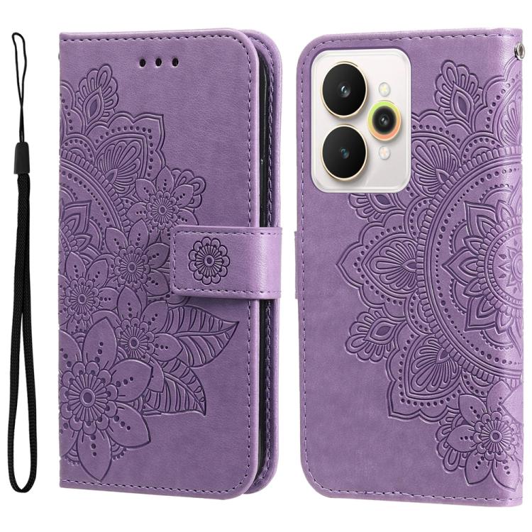 Seven-petal Flowers Embossing Leather Phone Case — view 47